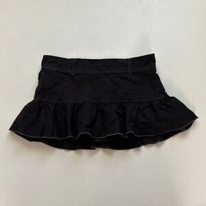 Vintage Hollister Black Ruffle Mini Skirt Size 3 Y2K Style